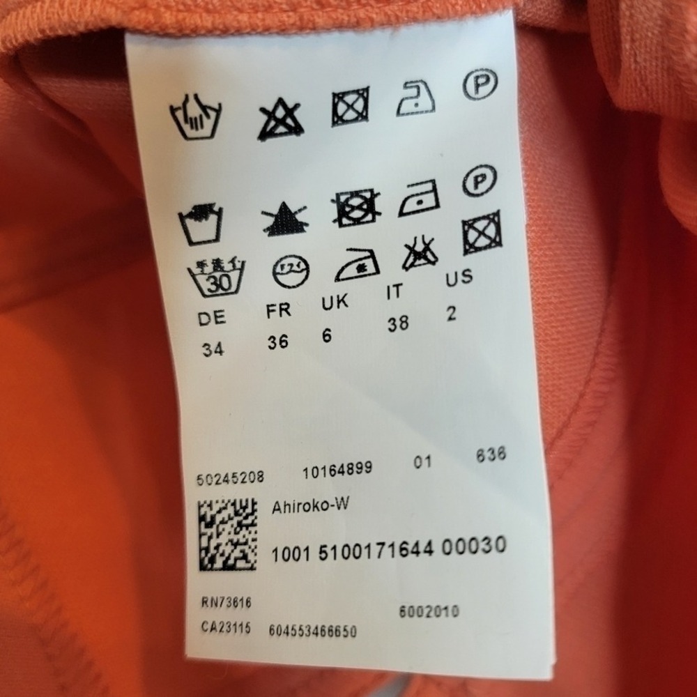 VTG HUGO BOSS‎ Short Sleeve Sheath Dress Sz 2 Orange Business Casual Old Money - Picture 10 of 13